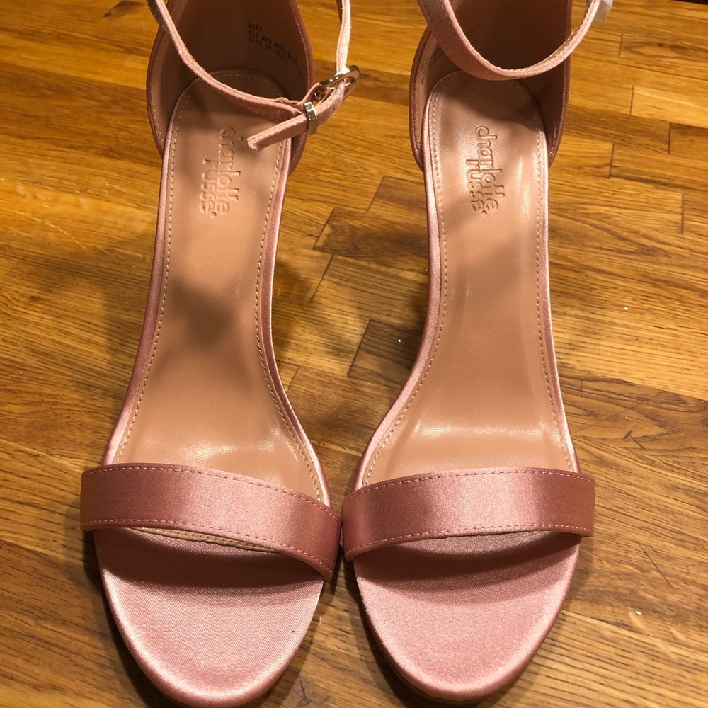 Never Worn Pink Satin Dress Heels/Sandals